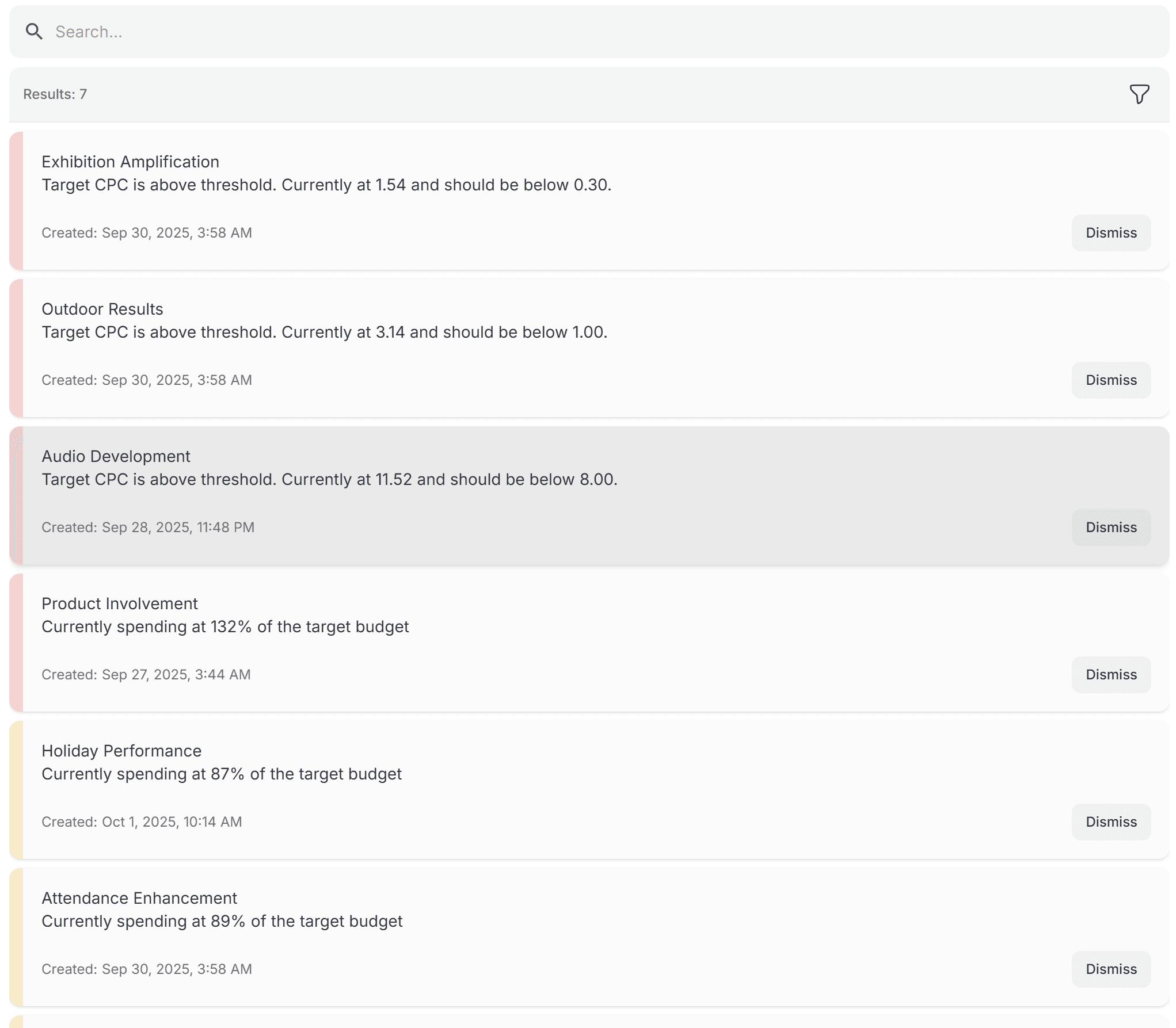 User notifications
